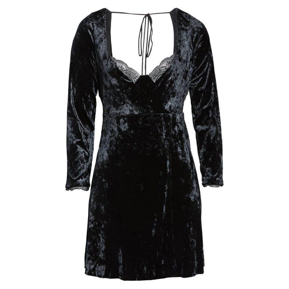 Free People NEW Black Open-Back Mini Dress XS
